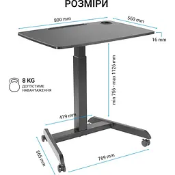Геймерський стіл OfficePro ODM380 Black (ODM380B) - мініатюра 9