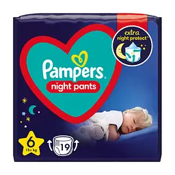 Підгузки трусики нічні Night Pants Розмір 6 (15+ Pampers (8006540234761)