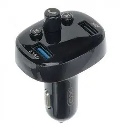 FM трансмітер XO BCC-02 3.1A/2 USB Black - мініатюра 2