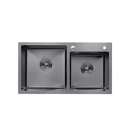 Кухонна мийка Kroner KRP Schwarze - 7843ZHM PVD (3,0/1,0 мм) (CV022797)