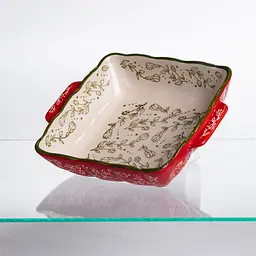 Форма для запікання Yiwu Vintage 20×16.5×4 (см) квадратна форма для випікання в духовці з ручками Червоний HM04-13 - мініатюра 4