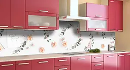 Кухонний фартух Троянди на білому тлі вінілова для кухні 65х250 см Білий квіти Happy Pocket Z184975 - мініатюра 3