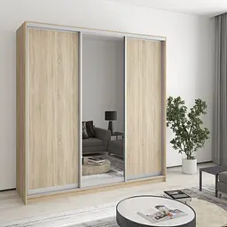 Шафа-купе тридверна MebelStar Стандарт AL 2ДСП/Дзеркало 200x60x240 см Дуб сонома (MBS-1543)
