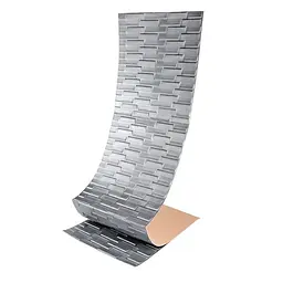 Самоклеюча 3D панель кладка срібло Sticker Wall 19600х700х5мм