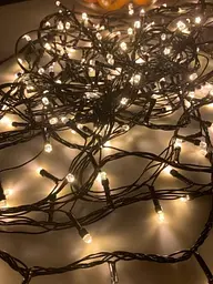 Світлодіодна гірлянда нитка вулична Led Cob 10 м 100led батарейки Warm White - мініатюра 3