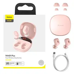 Бездротові навушники TWS Baseus WM01 Plus NGWM01P-04 Pink - мініатюра 3