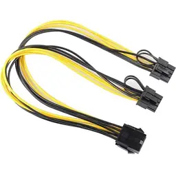 Перехідник живлення 8-pin VGA (F) - 2 x 6+2-pin VGA (M), 30 см, CHiNa (S0939)