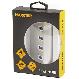 Концентратор Maxxter USB 3.0 Type-A 4 ports silver (HU3A-4P-01) - мініатюра 4