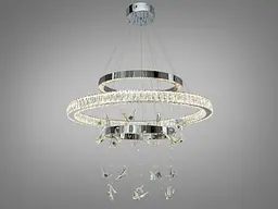 LED-люстра Diasha 598/800+500+400HR хром з метеликами 176 Вт пульт - мініатюра 6
