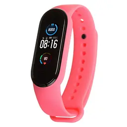 Силіконовий ремінець для фітнес браслетів Xiaomi Mi Band 5/6/7, Silicone, hot pink, зі зручною застібкою, на фітнес трекер та смарт годинник, ArmorStandart (ARM57003)