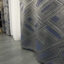 Жакардові штори "геометрія" сіро-графітового кольору 2шт. 150х270 з білим шифоновим тюлем 400х270, н ALBO pbe0052784 - мініатюра 6