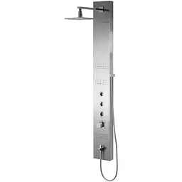 Душова панель Corsan Neo inox LED з виливом та термостатом S060TSLLEDW, Нержавіюча сталь