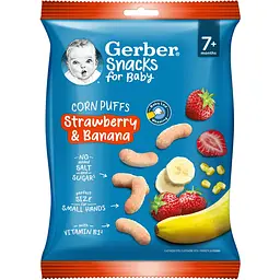 Кукурудзяні снеки Gerber з полуницею та бананом 56 г (2 п. x 28 г) - мініатюра 2