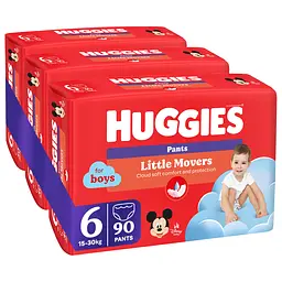Підгузки-трусики для хлопчиків Huggies Little Movers Pants 6 (15-25 кг) 90 шт. - мініатюра 2