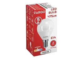 Лампа світлодіодна VARGO 5W E14 G45 4000K 220V (V-110538) - мініатюра 2