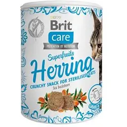 Ласощі для кішок Brit Care Cat Snack Superfruits Herring оселедець 100 г
