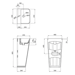 Умивальник підлоговий Qtap Tern 440x380x830mm White QT1711G302WN, Білий - мініатюра 2