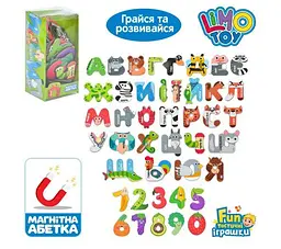 Набір магнітний Limo Toy FT 0051 літери та цифри (УКР), назви тварин на укр.мов, картон, у слюді,9-18-6см - мініатюра 2