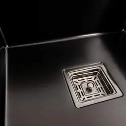 Кухонна мийка Platinum Handmade 78x50В PVD з нержавіючої сталі 3.0 мм квадратний сифон 78x50x22 см чорна - мініатюра 5