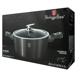 Каструля з кришкою Berlinger Haus Carbon Metallic Line, 4,1 л (BH 1235N) - мініатюра 3