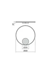 Бра Redo ORBIT AP/PL LED 42W 3000K D600 INDIRECT LIGHT BRASS (4.1.2) 01-1705 - мініатюра 2