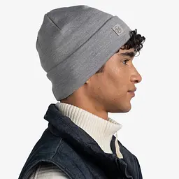 Шапка Buff Merino Heavyweight Beaney Solid Light Grey (1033-BU 111170.933.10.00) - мініатюра 6
