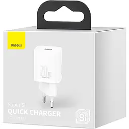 Мережевий зарядний пристрій Baseus Super Si 1Type-C 20W CCSUP-B02 White - мініатюра 4