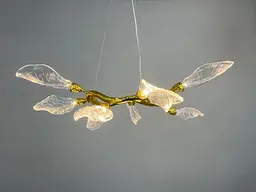 Підвісна люстра LED Diasha P8085/D800G золото 90 см LED 20W - мініатюра 7