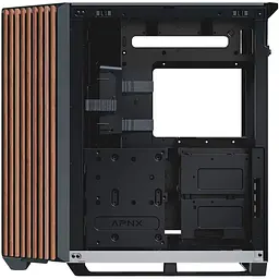 Корпус APNX V1-W Tempered Glass без БП Black/White/Wood (APCM-VI01103.M1) - мініатюра 4