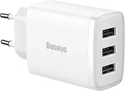 Зарядний пристрій Baseus Compact Charger 3U 17W EU white (CCXJ020102) - мініатюра 2