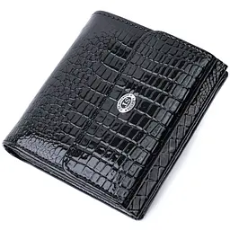 Жіночий фактурний гаманець із натуральної шкіри ST Leather 22706 чорний
