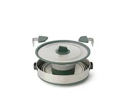 Набір посуду Sea to Summit Detour Stainless Steel One Pot Cook Set w/Sack з чохлом Сірий-Зелений - мініатюра 2