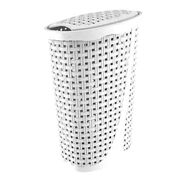 Кошик для білизни 43L PAGLIA 31,5x40x60h з кришкою, молочний