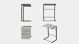 Столик Террі Ferrum-decor 650x440x330 Чорний метал ДСП Бетон 16 мм (FRD-104654) - мініатюра 7