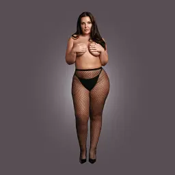 Колготки Le Désir with small fishnet structure, XL-4XL (чорний) - мініатюра 10