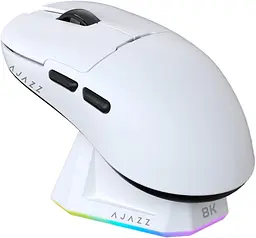Мышка беспроводная AJAZZ AJ159 PRO Мышь компьютерная с Зарядной док-станцией / 2.4G / Bluetooth / USB White (19582)