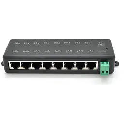 8-портовий POE-інжектор живлення, з 8xRJ45 портами Ethernet 10 / 100Мбит / с, IEEE802.3af / at, 12-48V, PIN45+/78-