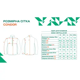 Термокофта Condor-Clothing Base II Zip Pullover XXL Olive drab - мініатюра 2