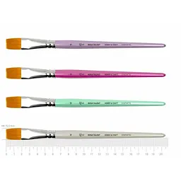 Пензель синтетика плоска для декору HOBBY & CRAFT 18 коротка ручка Rosa TALENT