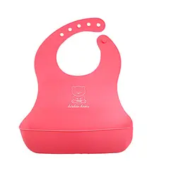 Силіконовий слинявчик з кишенею Kiddy Рожевий Ведмедик 02679