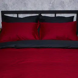 Комплект постільної білизни Moon&Star Satin Stripe Dark Romance Сімейний 160х220х2 наволочки 4х50х70 - мініатюра 5