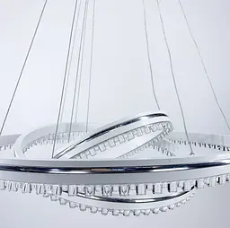 Біла LED люстра на 3 кільця з хромованою смужкою Line.F A 55060/3P WH+CR - мініатюра 2