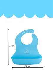 Силіконовий слинявчик з кишенею Kiddy Блакитний Ведмедик 02678 - мініатюра 3