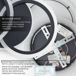 Cвітлодіодна люстра MOKA 3R 60 Вт 440x250x70 мм Чорна ESLLSE - мініатюра 9