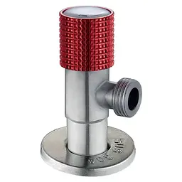 Кран для підключення сантехприладів Mixxus VAL-09-1/2x1/2 з нержавіючої сталі (червоний) MI6217