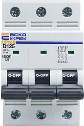 Модульний автоматичний вимикач 3р - 125А - D - UProfi АСКО-УКРЕМ (A0010210129) - мініатюра 2