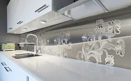Кухонний фартух Happy Pocket Срібна вінілова гравюра для кухні 65х250 см Абстракція Z184430 - мініатюра 4
