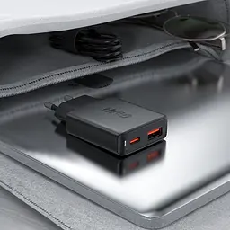 Зарядний пристрій Acefast A69 USB/ Type-C QC PD 30W GaN чорний - мініатюра 6