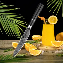 Ніж універсальний Damascus DK-EK 2007 VG-10 дамаська сталь 67 шарів лезо 12.5 см - мініатюра 5