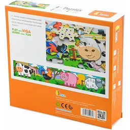 Дерев'яний пазл Viga Toys Ферма 4 в 1, 48 елементів (50069) - мініатюра 2